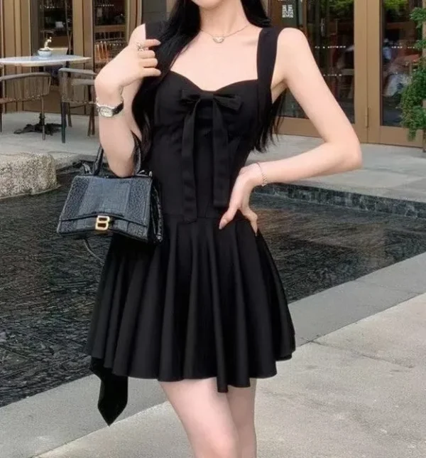 Sleeveless Sweetheart Neck Plain Mini A-Line Dress